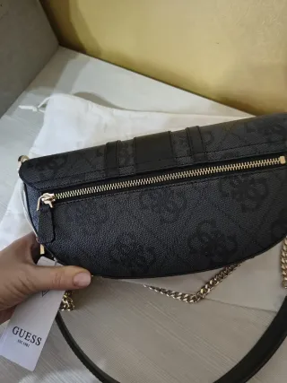 Borsetta Guess tracolla nera oro nuova