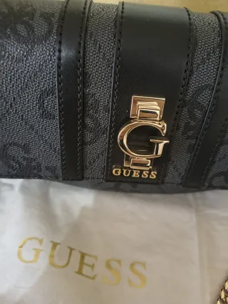 Borsetta Guess tracolla nera oro nuova