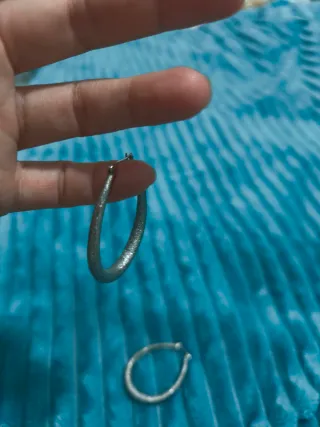 Pendientes Aro Plateados Texturizados