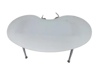 Tavolo ovale in vetro temperato curvo