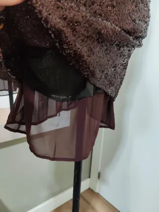 Vestido lentejuelas marrón
