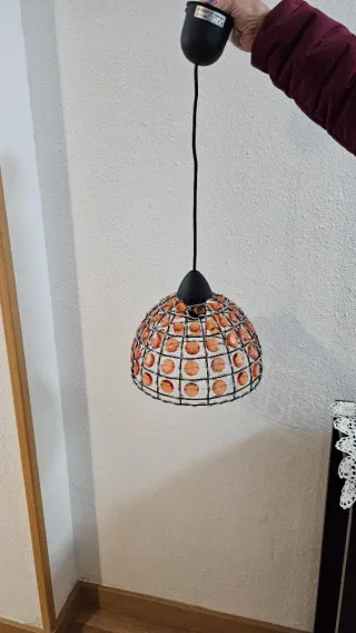 Lámpara de techo vintage cristal y metal