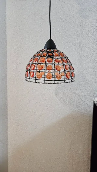 Lámpara de techo vintage cristal y metal