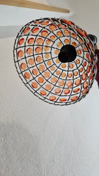 Lámpara de techo vintage cristal y metal