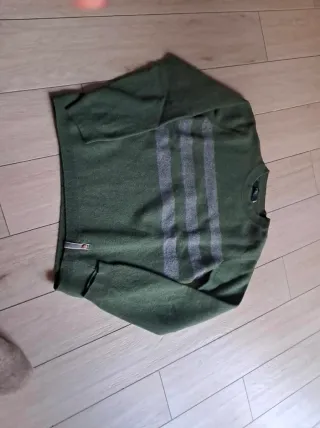 Maglione lana uomo verde/grigio