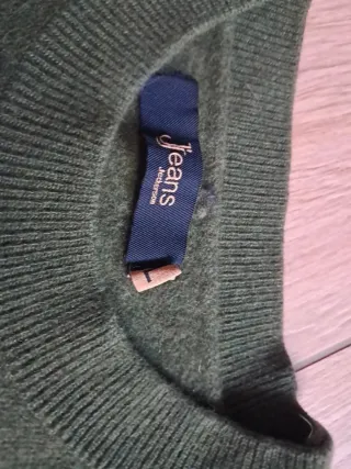 Maglione lana uomo verde/grigio