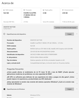 Microsoft Surface Book 2 i7 GTX 1060 256Gb 16Gb RA