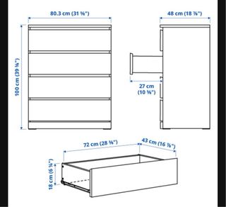 Cómoda Ikea Blanca 4 Cajones