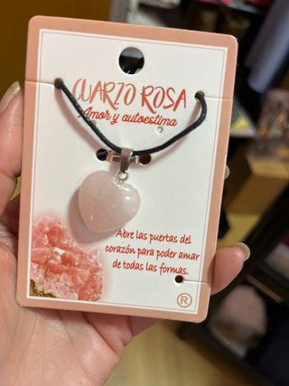 Collar Cuarzo Rosa Corazón Amor y Autoestima