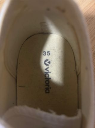 Zapatillas Victoria Talla 35 Blancas Lona