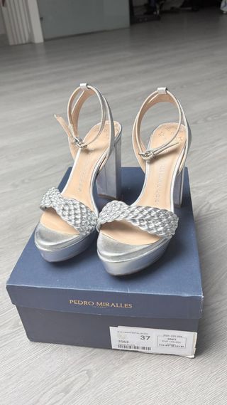 Sandalias Pedro Miralles Plata Talla 37