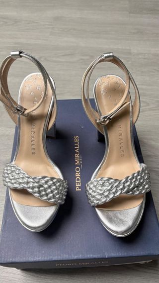 Sandalias Pedro Miralles Plata Talla 37