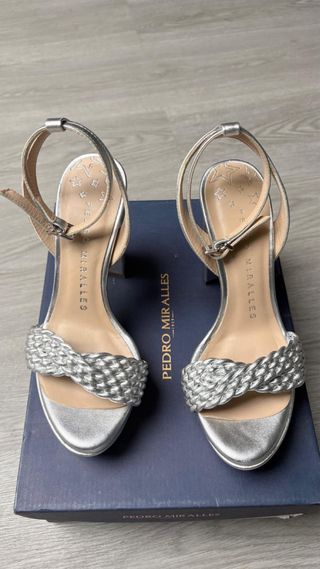 Sandalias Pedro Miralles Plata Talla 37