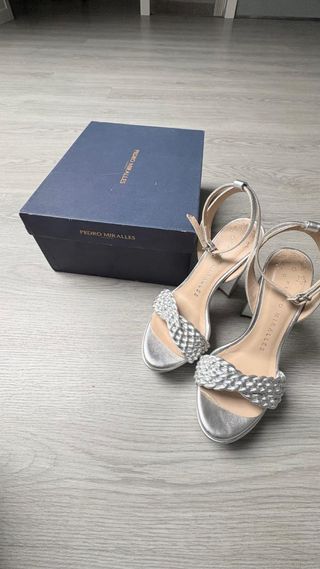 Sandalias Pedro Miralles Plata Talla 37