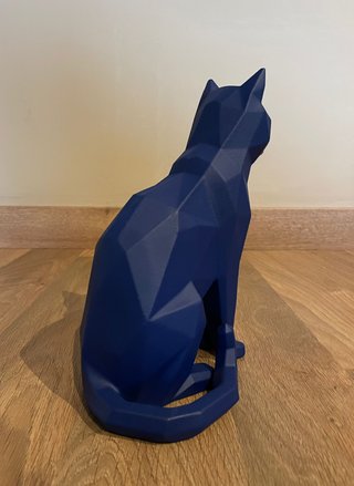 Escultura Gato Poliédrico Decorativa 22cm altura