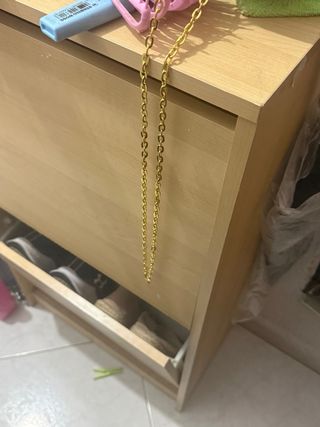 Zapatero Metálico Madera Dorado 93 X48