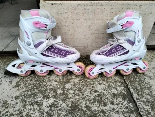 Roller bianchi e rosa con confezione originale