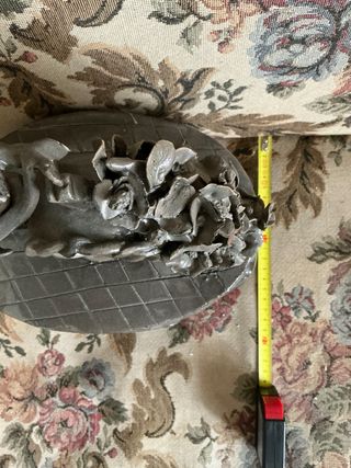 Figura Sirena con Reloj de Barro Esmaltado