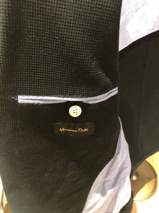 Americana y pantalón azul/beige