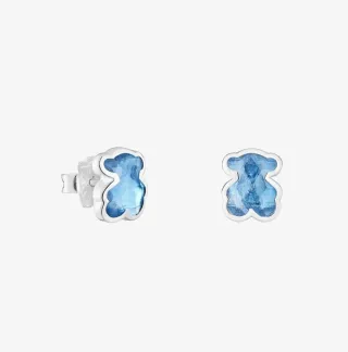 Pendientes Oso Tous Azul Plata Nuevos
