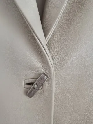 Chaqueta Alba Conde Piel Blanco Hueso Talla M