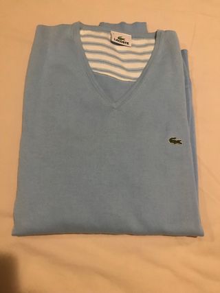 Jersey Lacoste pico azul claaro Talla 7