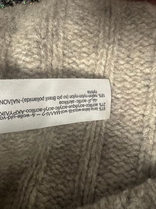 Jersey Lana Zara Talla S Beige