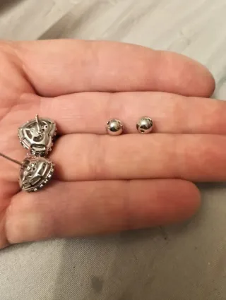 Pendientes Corazón Swarovski Azul y Plateado