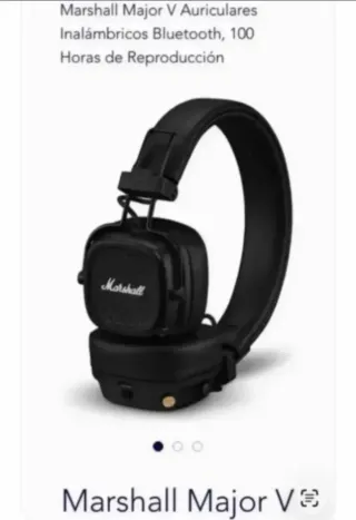 Marshall Major V Auriculares Bluetooth Negros