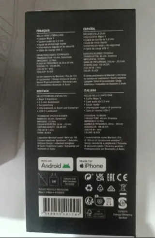 Marshall Major V Auriculares Bluetooth Negros