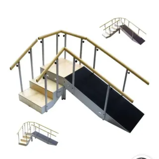 Escalera de rehabilitación y rampa