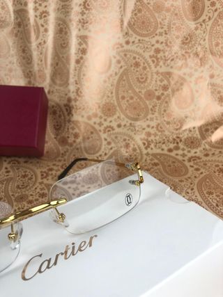 Gafas Cartier Rimless Originales Doradas –