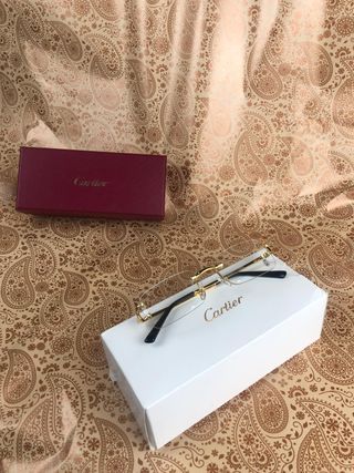 Gafas Cartier Rimless Originales Doradas –