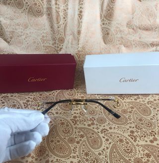 Gafas Cartier Rimless Originales Doradas –