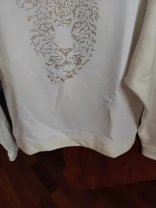 Sudadera Lola Casademunt Blanca con Leopardo