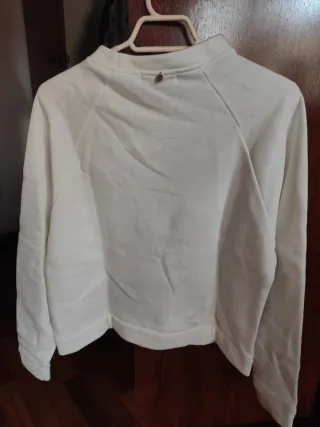 Sudadera Lola Casademunt Blanca con Leopardo