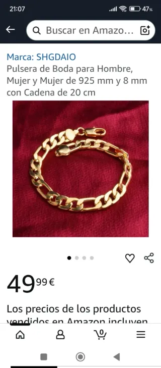 Pulsera Acero Inoxidable Dorada