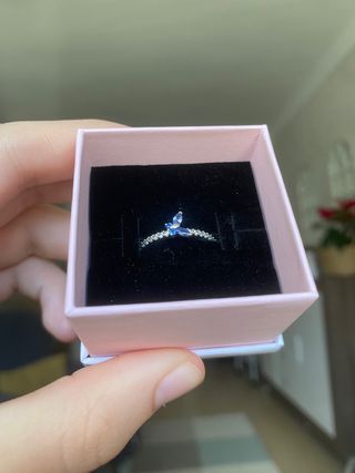 Anillo Mariposa Azul Brillante Pandora
