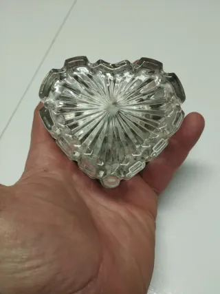 Joyero Corazón Vintage Cristal y Peltre