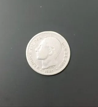50 Céntimos Plata 1880 Alfonso XII