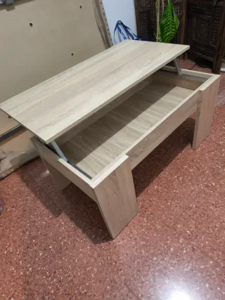 Mesa de centro salón elevable madera