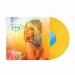 Addison Rae Vinilo Amarillo Jaspeado