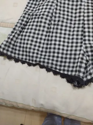 Mono corto verano cuadros blanco y negro