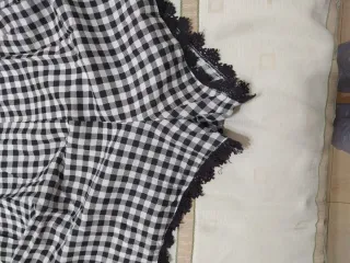 Mono corto verano cuadros blanco y negro