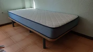 Colchón y base tapizada 190x90