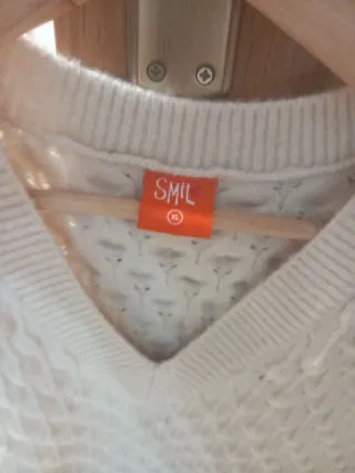 Chaleco de punto beige Smile talla XL