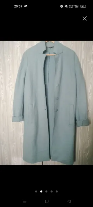 Abrigo de lana color azul Marrella