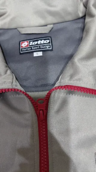 Felpa Lotto grigia con zip rossa