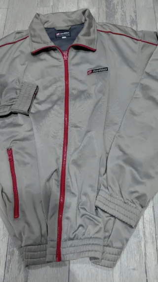 Felpa Lotto grigia con zip rossa