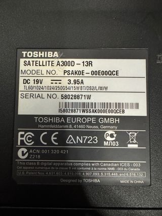Portátil Toshiba para piezas o reparar